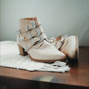 Asos Ryder Nude Ankle Boots